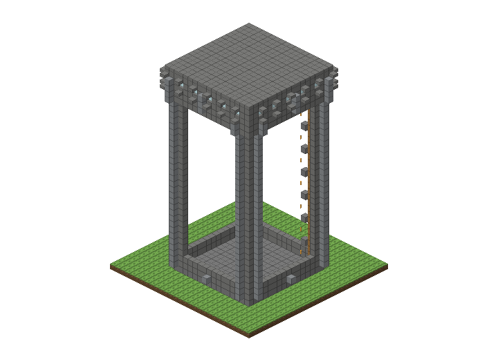 Mob Grinder Tower rendered as a model